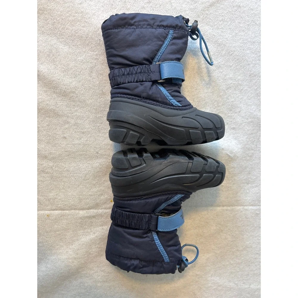 Sorel Flurry Snow Boots Kids Navy Blue Waterproof Winter Boots‎ Adjustable Strap
